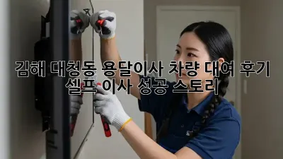 김해 대청동 용달이사 차량 대여 후기: 셀프 이사 성공 스토리!