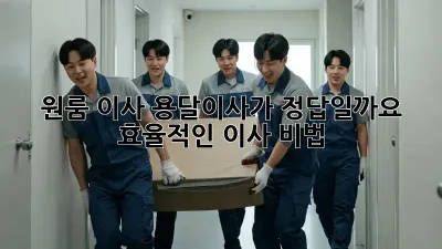원룸 이사, 용달이사가 정답일까요? 효율적인 이사 비법!
