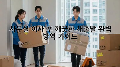 사무실 이사 후 깨끗한 새출발! 완벽 방역 가이드