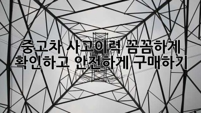 중고차 사고이력, 꼼꼼하게 확인하고 안전하게 구매하기